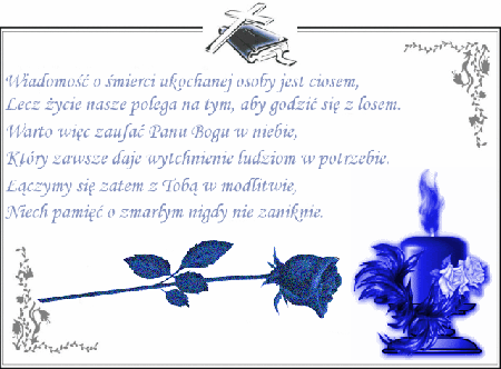 Niebieska róża z kondolencjami